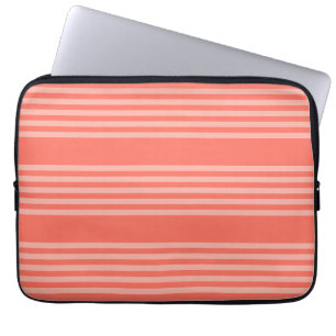 Living coral five stripes pattern laptop sleeve