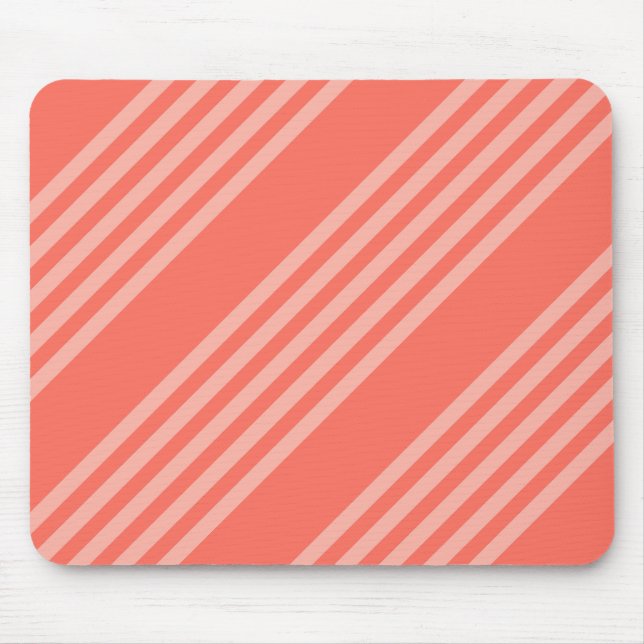 Living coral five stripes pattern mouse pad (Front)