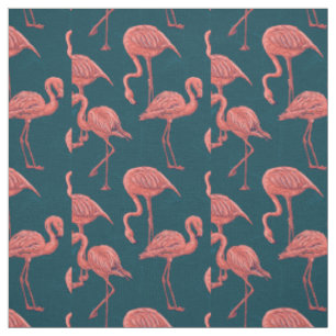 Living coral flamingo pattern fabric