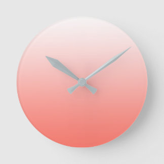 LIVING CORAL OMBRE WITH WHITE ROUND CLOCK