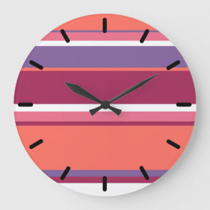 Living coral, red and violet large clock