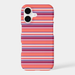Living coral, red and violet stripes