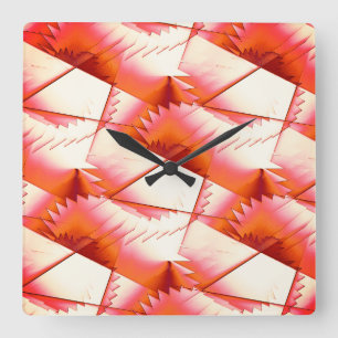 Living coral saws or zig zag, under the sun square wall clock