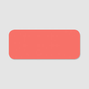 Living Coral Solid Colour Name Tag