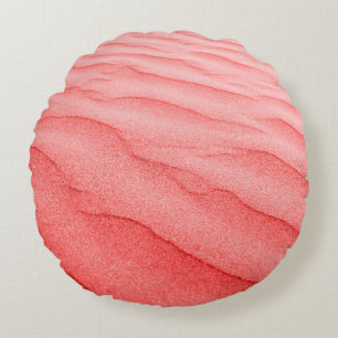 Living Coral. texture of beach sand background. Round Cushion