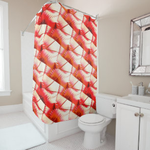 Living coral zigzag or digital saws, under the sun shower curtain