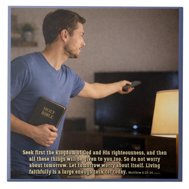 Living faithfully is enough ceramic tile (Front)