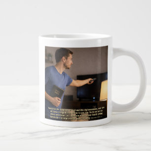 Living faithfully is enough large coffee mug