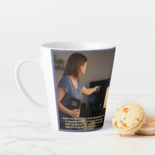 Living faithfully is enough latte mug