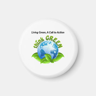 "Living Green: A Call to Action" ecofriendly lover Magnet