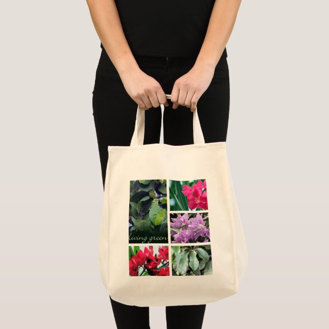 living green, leaves and flowers tote bag (Front (Product))
