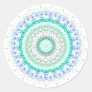 Living Green Mandala kaleidoscope stickers
