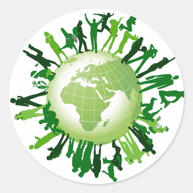 Living Green: Our Green Earth Classic Round Sticker (Front)