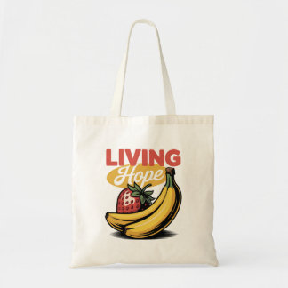 Living Hope Strawberry Banana Retro Faith Tee Tote Bag