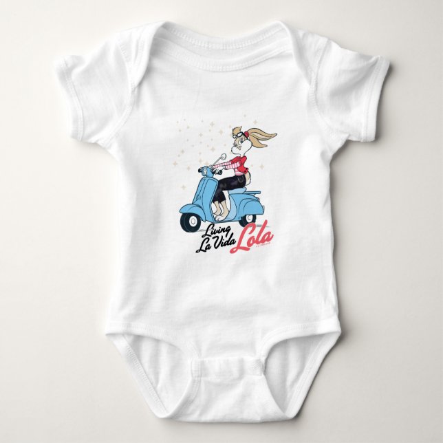 Living La Vida Lola Scooter Graphic Baby Bodysuit (Front)