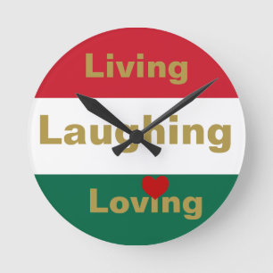 Living, Laughing, Loving  Round Clock