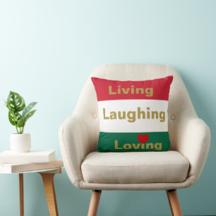 Living, Laughing, Loving  Throw Pillow