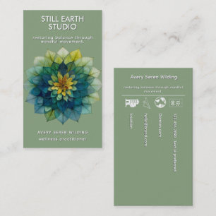 Living Leaves Mandala Business Card