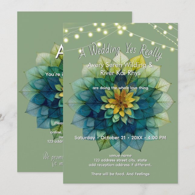 Living Leaves | Mandala Invitation (Front/Back)