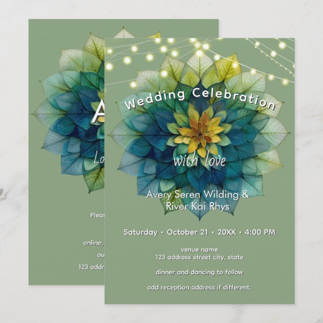 Living Leaves | Mandala Invitation (Front/Back)