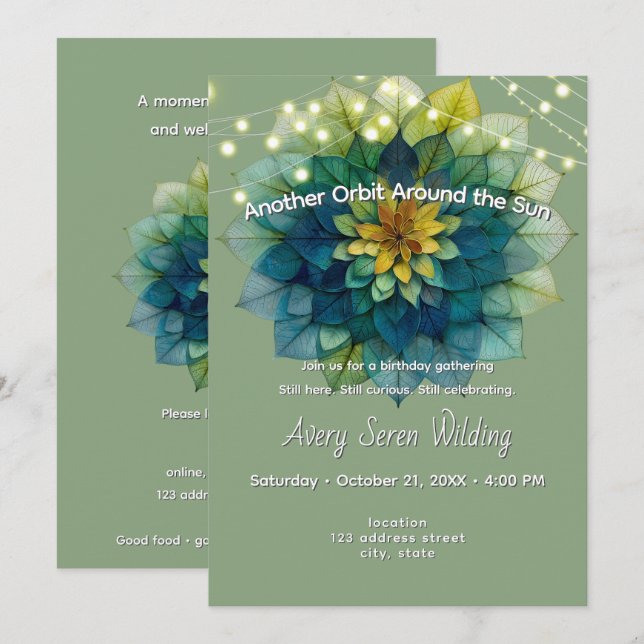 Living Leaves | Mandala Invitation (Front/Back)