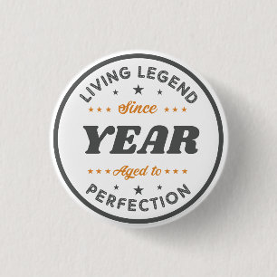 Living Legend Birthday Gift   Personalized 3 Cm Round Badge