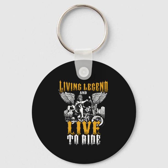 Living Legend Live To Ride Motorcycle Key Ring (Front)