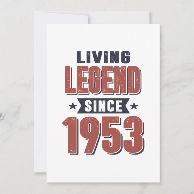 Living Legend Since 1953 Birthday Gift Invitation (Front)