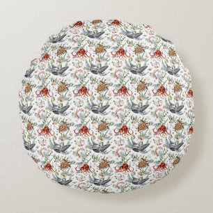 Living Life In Full Bloom Round Cushion