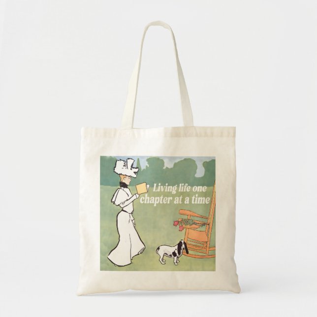 Living life one chapter at a time tote bag (Front)