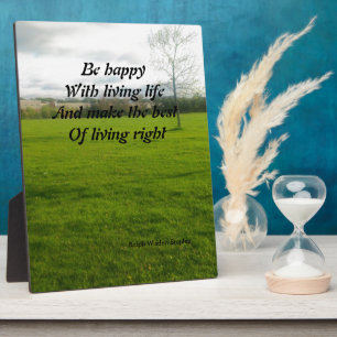 Living life plaque