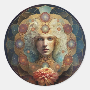 Living Mandala Visionary Art Classic Round Sticker