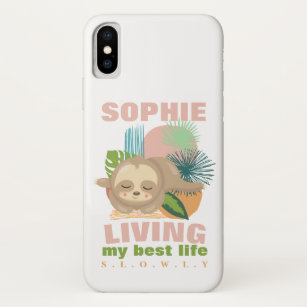 Living My Best Life Cute Sloth Funny Case-Mate iPhone Case