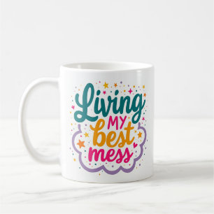 Living My Best Mess Colourful Mug