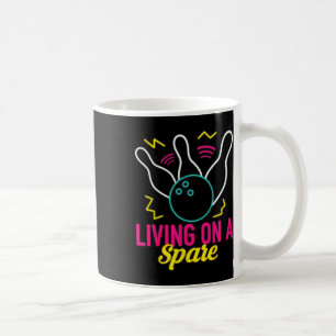 Living On A Spare Funny Bowling League Bowler Vint Coffee Mug