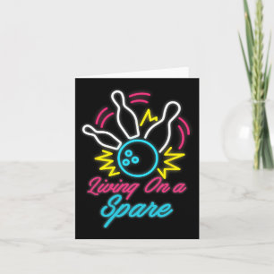 Living On A Spare Funny Bowling Pins Sports Hob  Card