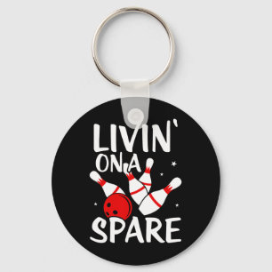 Living On A Spare Shirt Bowling League Team Shirt Key Ring