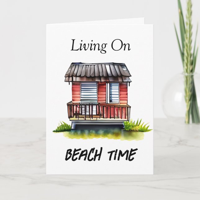 Living on Beach Time | Just Saying HI Card (Front)