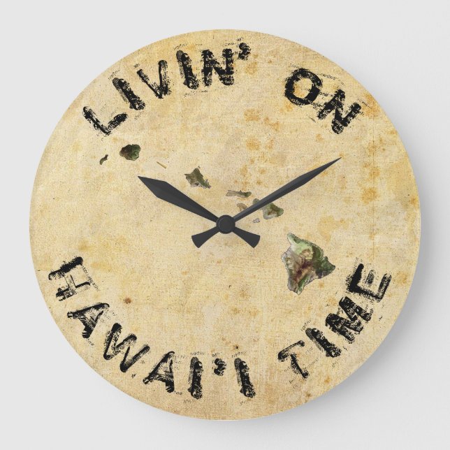 LIVING ON HAWAIIAN TIME LARGE CLOCK (Front)