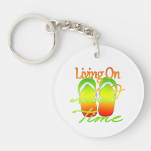 Living On Island Time Key Ring