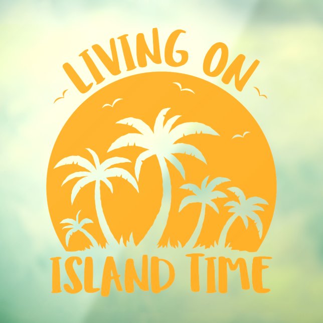 Living On Island Time Palm Trees And Sunset (Sheet 3)