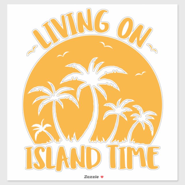 Living On Island Time Palm Trees And Sunset (Sheet)