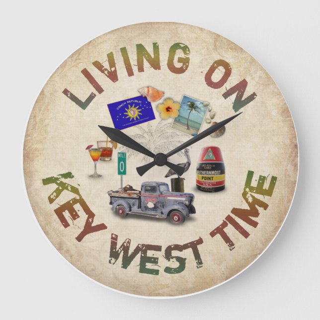 Living on Key West Time Clock (Front)