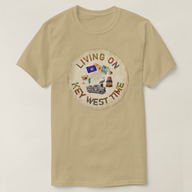 Living on Key West Time T-Shirt (Design Front)