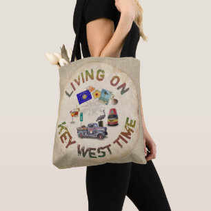 Living on Key West Time Tote Bag