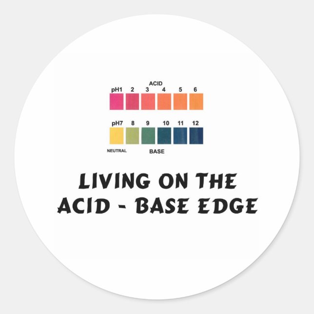 Living on the Acid / Base Edge Classic Round Sticker (Front)