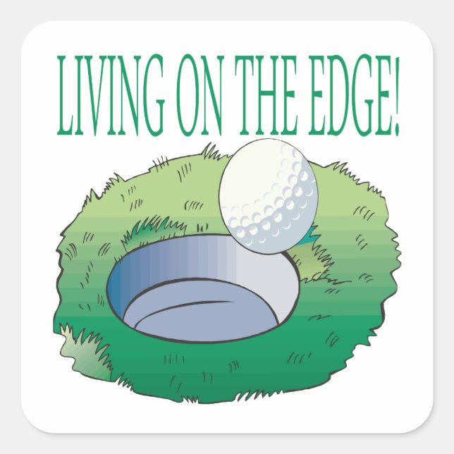 Living On The Edge Square Sticker (Front)