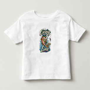 Living on the Line Funny Trout Fishing Toddler T-Shirt