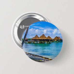 Living on the water 6 cm round badge