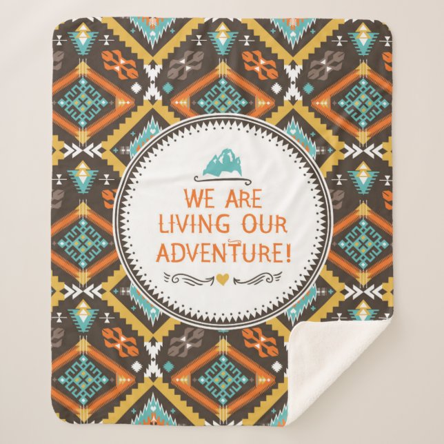 Living Our Adventure Sherpa Blanket (Front)